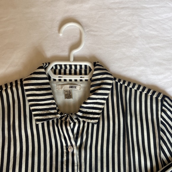 Amuse Society pinstripe long button up - Picture 2 of 2